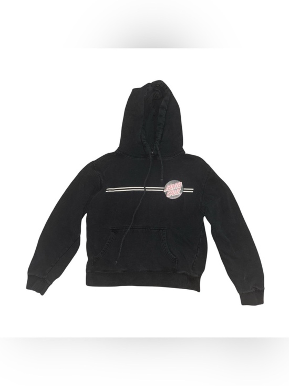 Santa Cruz Black Pullover Hoodie with Chest Logo Skater Girl’s Medium Sweatshirt
